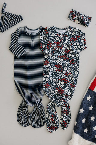 Americana Floral Bamboo Knot Gown Mebie Baby