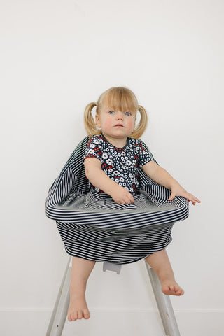 Navy Stripes Ribbed Bamboo Multi-Use Cover