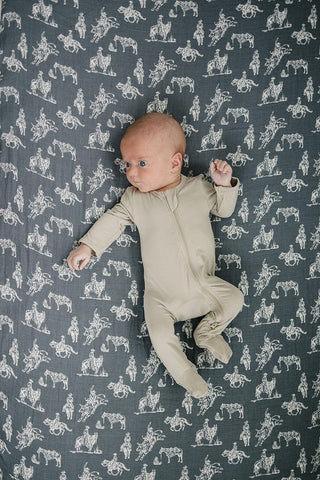 Wild West Muslin Crib Sheet Mebie Baby
