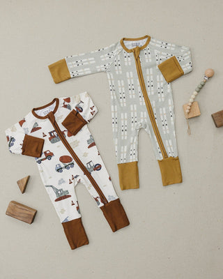 Ski Ribbed Bamboo Zipper Mebie Baby Size: NB