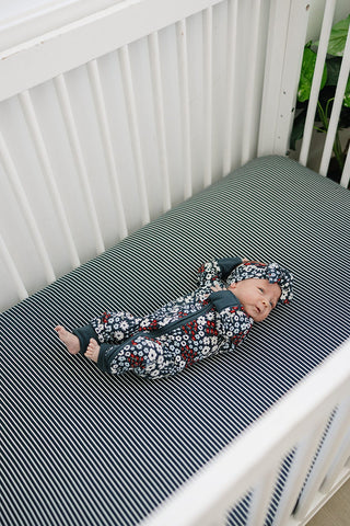 Americana Floral Ribbed Bamboo Zipper Mebie Baby Size: NB