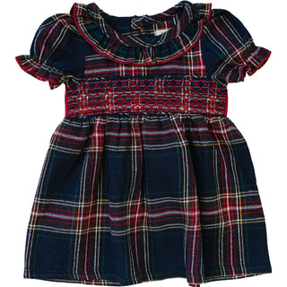 Christmas Plaid Smocked Dress Mebie Baby Size: 0-3