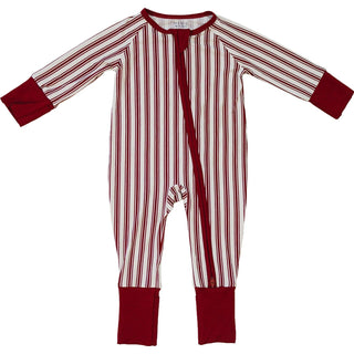 Red Stripes Bamboo Zipper Mebie Baby Size: 0-3