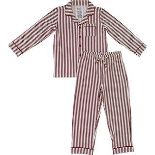 Red Stripes Collared Pajama Set Mebie Baby Size: 2T