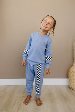 Fletcher Jogger Set Olive + Scout Color: Blue Size: 3-6M