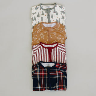 Christmas Plaid Bamboo Zipper Mebie Baby Size: 0-3