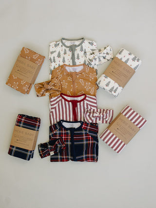 Red Stripes Bamboo Stretch Swaddle Mebie Baby