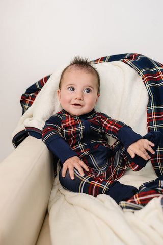 Christmas Plaid Bamboo Fleece Quilt Mebie Baby