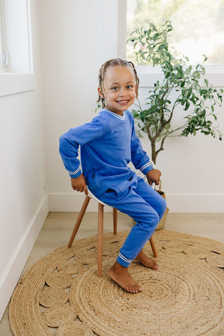 Micah Jogger Set Olive + Scout Color: Blue Size: 3-6M