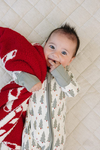 Christmas Trees Bamboo Zipper Mebie Baby Size: 0-3