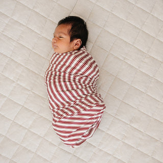 Red Stripes Bamboo Stretch Swaddle Mebie Baby