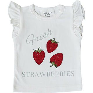 Strawberry Ruffle Tee Mebie Baby Size: 0-3