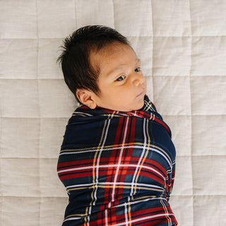 Christmas Plaid Bamboo Stretch Swaddle Mebie Baby