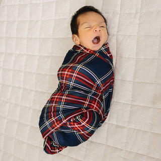 Christmas Plaid Bamboo Stretch Swaddle Mebie Baby