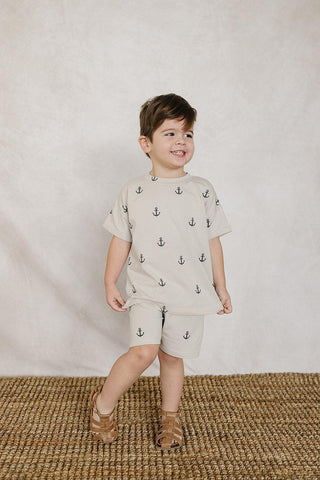 Mebie Baby Anchors Button Short Set | Baby Riddle