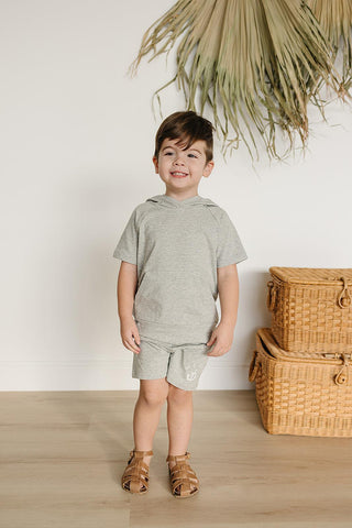 Heather Grey Pocket Cotton Shorts Apparel Mebie Baby Size: 0-3