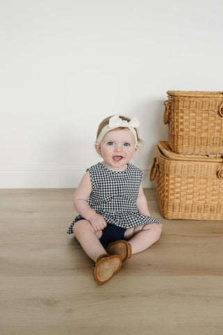 Navy Gingham Peplum Set - Cute and Comfy