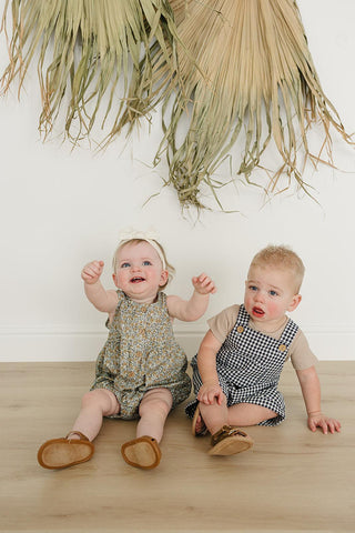 Gingham Short Linen Overalls - Lightweight Comfort


