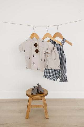 Mebie Baby Anchors Button Short Set | Baby Riddle