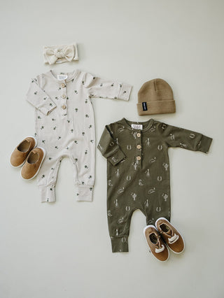 Floral Long Sleeve Button RomperMebie BabySize: 0-3