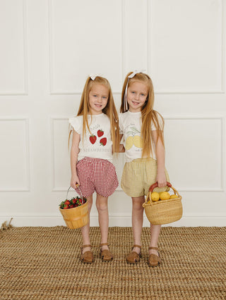 Strawberry Ruffle Tee Mebie Baby Size: 0-3