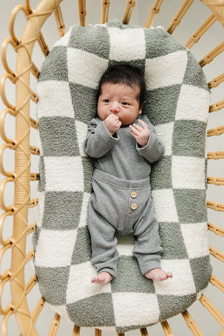 Charcoal Bodysuit Waffle Set Mebie Baby Size: NB
