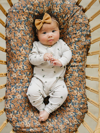 Floral Long Sleeve Button RomperMebie BabySize: 0-3