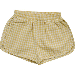 Yellow Gingham Shorts Mebie Baby Size: 0-3