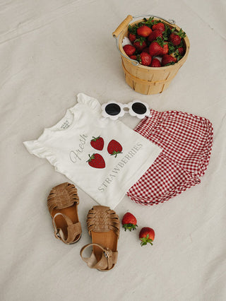 Strawberry Ruffle Tee Mebie Baby Size: 0-3