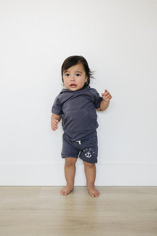 Mebie Baby Slate Hooded Tee | Baby Riddle