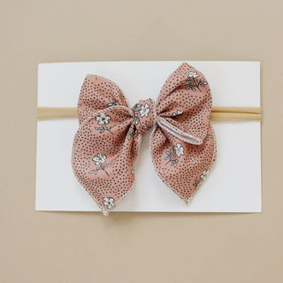 Mebie Baby Hair Bows Mebie Baby Color: Vintage Pink Floral Size: Medium (Headwrap)