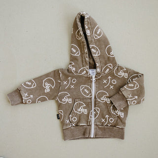 Cohen Zip Up Hoodie Olive + Scout Color: Brown Size: 3-6M