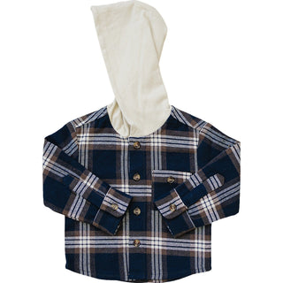 Plaid Hooded Button Up ShirtMebie BabySize: 0-3
