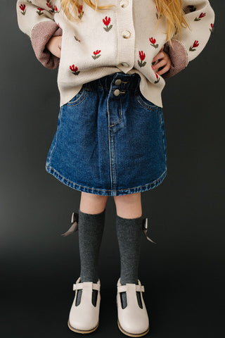 Dark Wash Denim Skirt Mebie Baby Size: 6-12