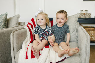 Navy Stripes Ribbed Bamboo Cozy Short Set Mebie Baby Size: 6-12