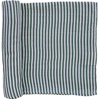 Green Stripes Muslin Swaddle BlanketMebie Baby
