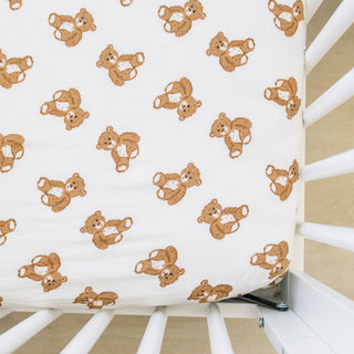 Teddy Bear Muslin Crib SheetMebie Baby