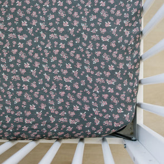 Olive Bloom Muslin Crib Sheet Bed Sheets Mebie Baby