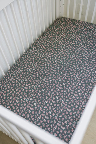 Olive Bloom Muslin Crib Sheet Bed Sheets Mebie Baby