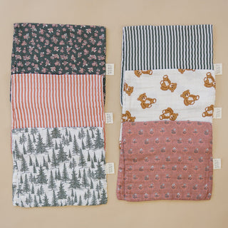 Teddy Bear Muslin Burp Cloth Mebie Baby