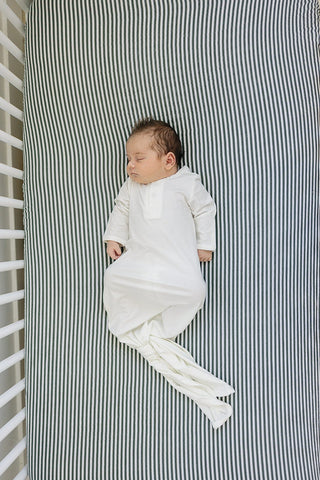 Green Stripes Muslin Crib SheetMebie Baby