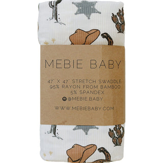 Outlaw Cowboy Ribbed Bamboo Stretch SwaddleMebie Baby