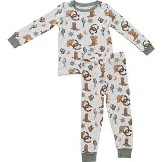 Outlaw Cowboy Ribbed Bamboo Cozy Set Mebie Baby Size: 18-24