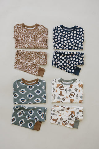 Outlaw Cowboy Ribbed Bamboo Cozy Set Mebie Baby Size: 18-24