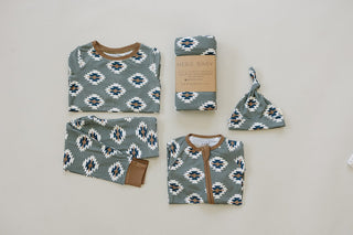 Southwest Aztec Ribbed Bamboo Cozy Set Mebie Baby Size: 18-24