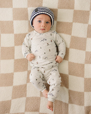 Navy & White Stripe Chunky Knit Beanie Mebie Baby Size: 0-3 month