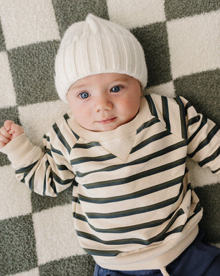 White Chunky Knit Beanie Mebie Baby Size: 0-3 month