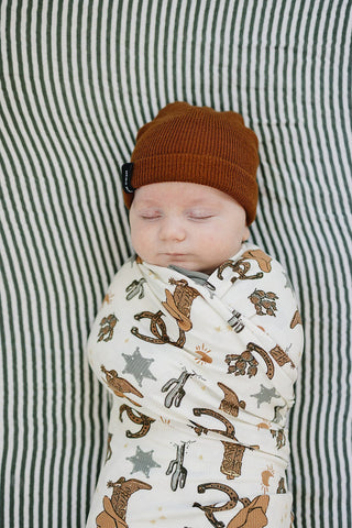 Outlaw Cowboy Ribbed Bamboo Stretch SwaddleMebie Baby
