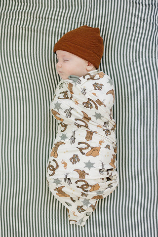 Outlaw Cowboy Ribbed Bamboo Stretch SwaddleMebie Baby