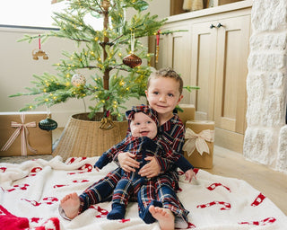 Christmas Plaid Bamboo Zipper Mebie Baby Size: 0-3